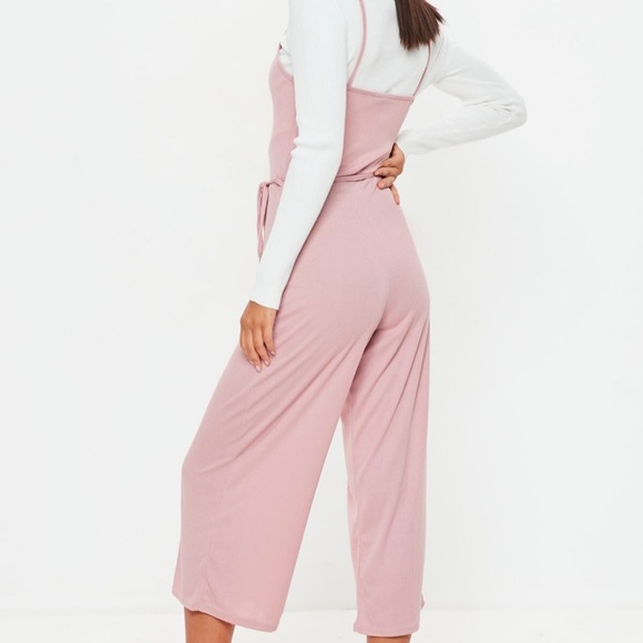 NWT Missguided Rose rib culotte jumpsuit - Picture 2 of 7
